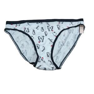 Victoria's Secret Black White Penguin Santa Hat Bikini Large Mate for Life